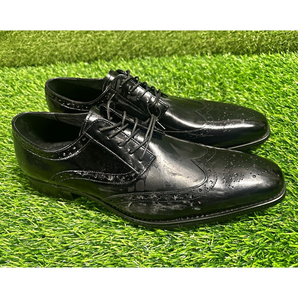Stacy Adams Tinsley Wingtip Oxford Dress Shoes Men's 14W Black New Defects